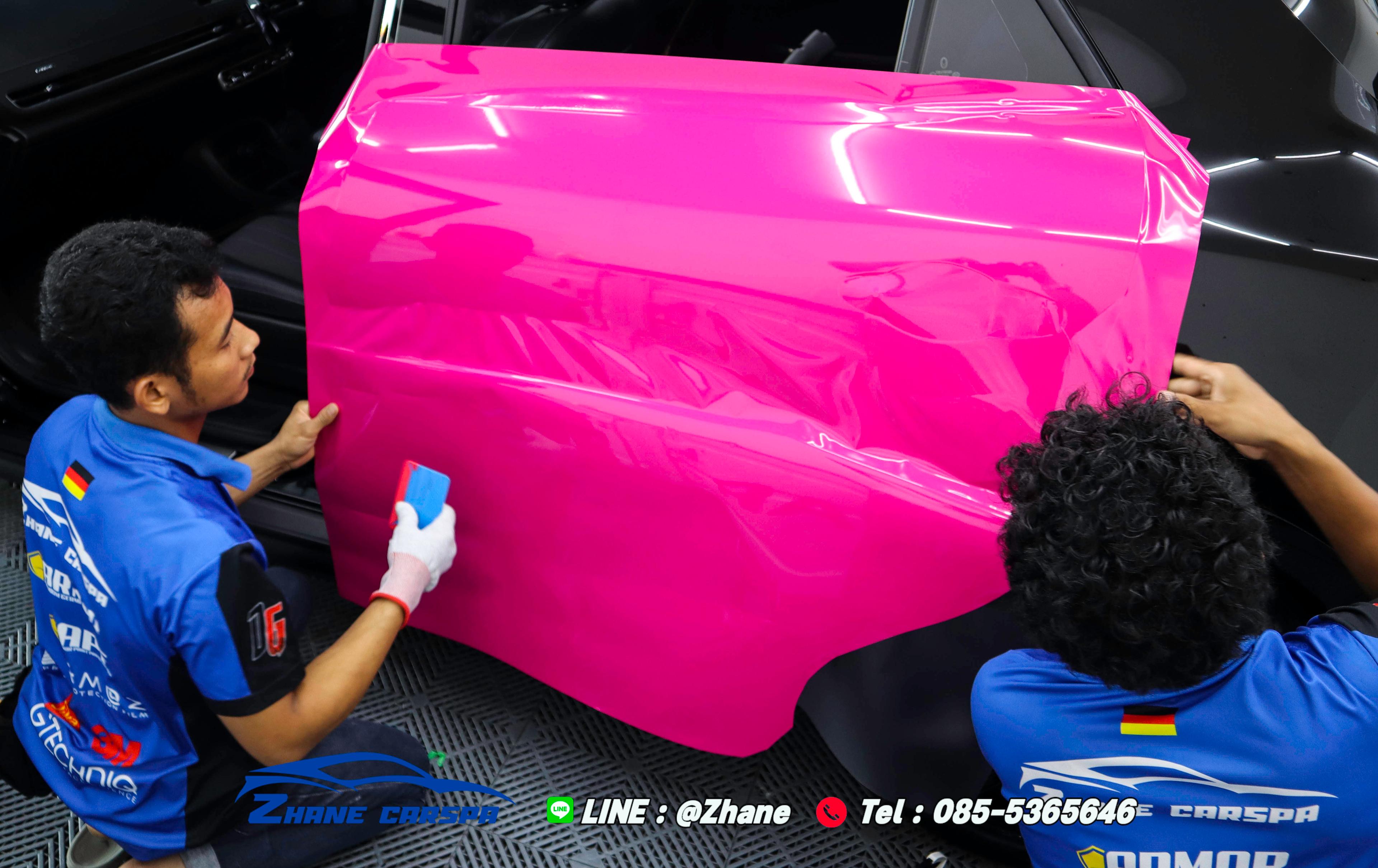 Glossy Pink Wrap Installation